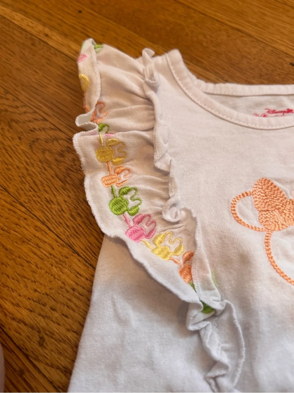 Disney Minnie Mouse Floral Two-Piece Outfit Short with Embroidered detail Sz 3T